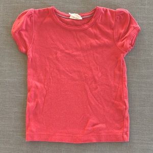 Mini Boden Washed Red Pointelle T-Shirt
